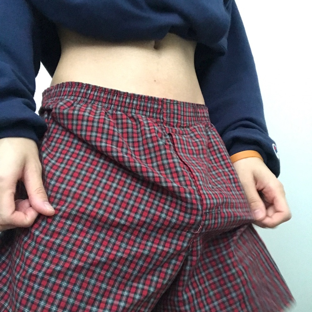 Red plaid boxers